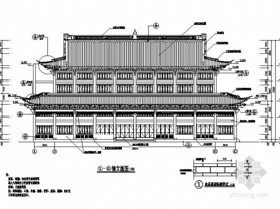 古建栏杆su模型资料下载-寺庙古建单体施工详图