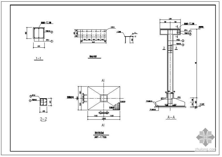 钢结构管控措施资料下载-某钢结构管道支架及基础节点构造详图