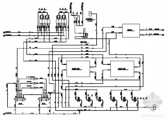 中央空调冷冻水系统流程图资料下载-某宾馆中央空调图
