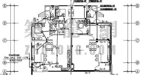 室内装修水电设计图纸资料下载-别墅水电设计图纸