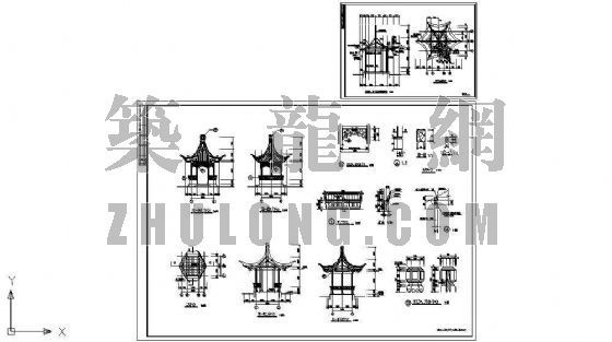 木结构cad施工图资料下载-木结构六角亭施工图