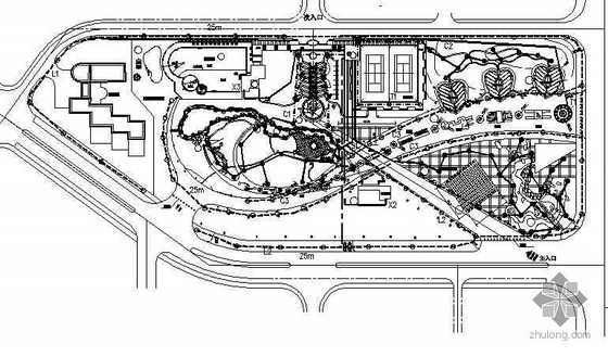 小区室外线路资料下载-某小区室外路灯及配电线路平面图