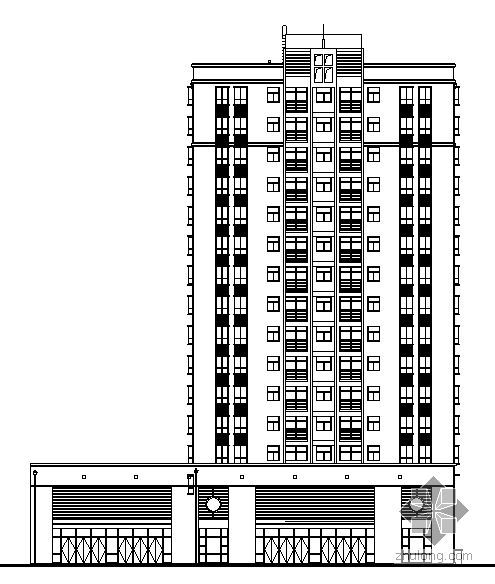 3层办公建筑设计图资料下载-某十五层商住楼建筑设计图