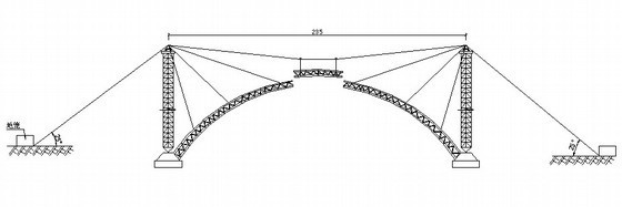吊装高度资料下载-桥梁钢管拱吊装示意图