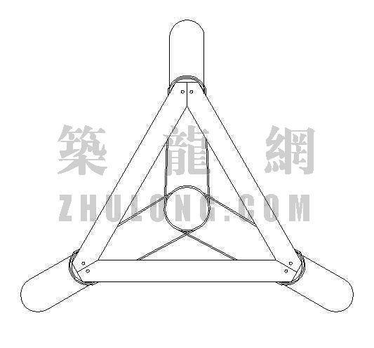 常绿乔木栽植支撑架示意图-2