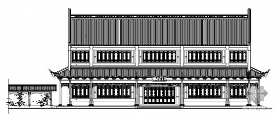 仿古寺庙CAD资料下载-[杭州]某寺庙斋堂建筑施工图