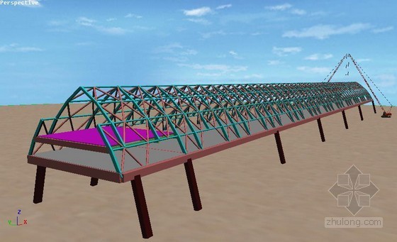 [宁夏]框剪结构站房施工组织设计（三维效果流程图）-天桥结构效果图 