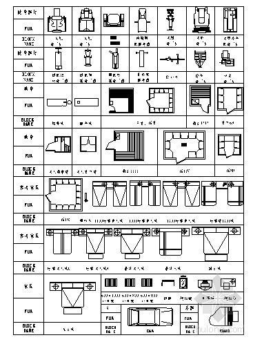 建筑图纸设计标准资料下载-建筑施工设计标准家具图块CAD