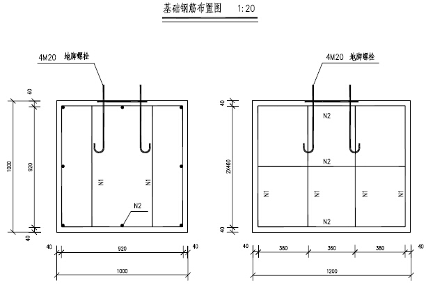 [安徽]文化产业园进园路道排工程量清单招标控制价（图纸170张）-基础钢筋布置图