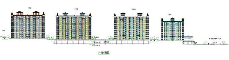 [内蒙古]现代方格构图住宅小区建筑设计方案文本（16年含CAD）-现代风格方格构图住宅小区建筑剖面图