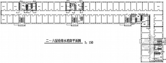 六层学生公寓图纸资料下载-某六层学生公寓楼给排水图纸