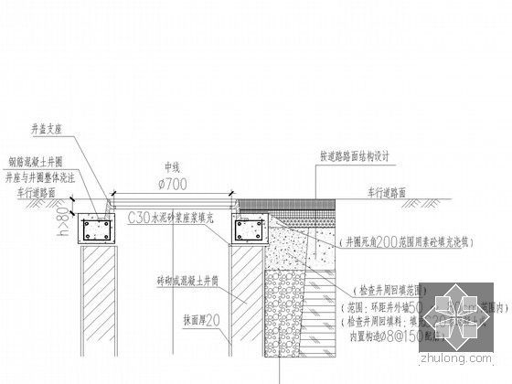 [湖南]市政道路雨水排水施工图-检查井加固设计图