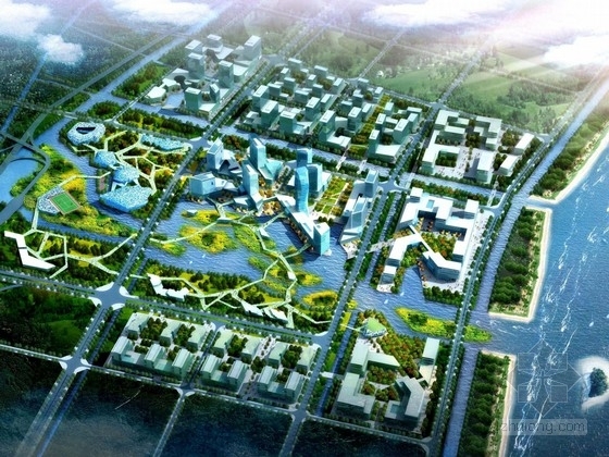上海商业城市规划资料下载-[浙江]沿海商业城市中心地块规划设计方案文本
