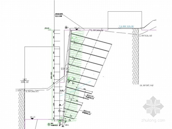 边坡支护锚杆施工图设计资料下载-[重庆]锚杆挡墙边坡支护施工图