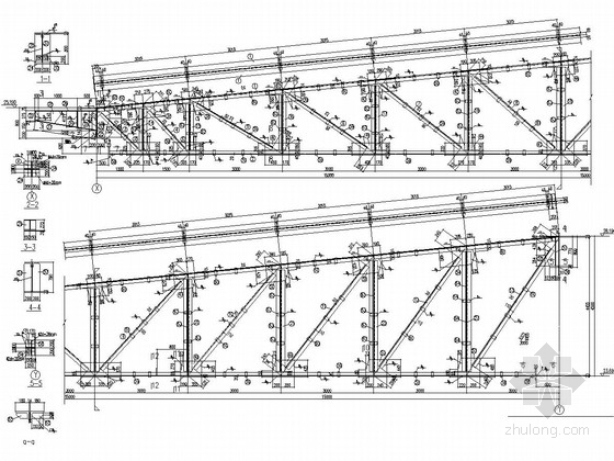 钢桁架拱桥效果图资料下载-钢桁架主钢架图