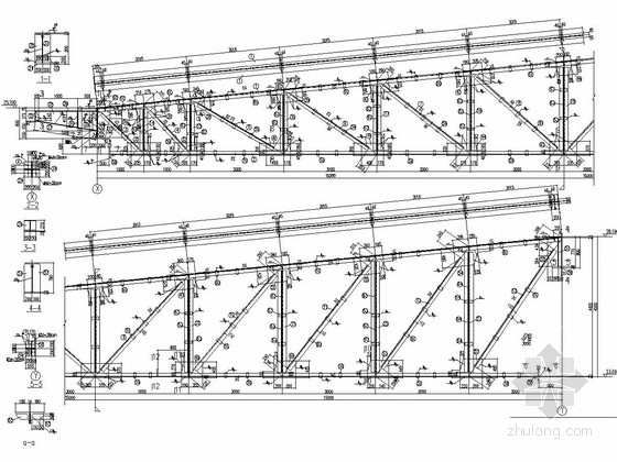 圆管钢桁架资料下载-钢桁架主钢架图