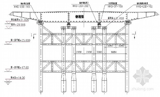 [毕业论文]桥梁顶推施工技术1952页（24篇）-临时墩断面结构图