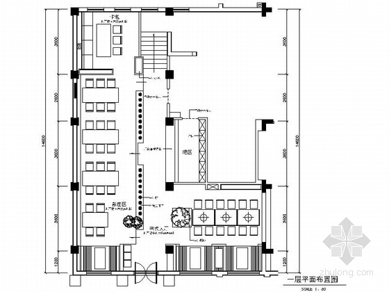 装修店风格资料下载-[江苏]现代风格韩国料理店装修施工图