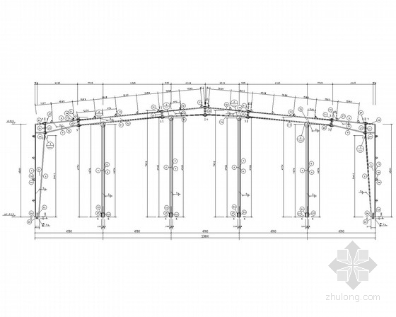 24米跨4跨厂房资料下载-24米跨门式刚架厂房结构施工图(含建施)