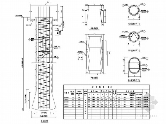 14层剪力墙花园住宅结构图（人工挖孔桩）-人工挖孔桩详图 