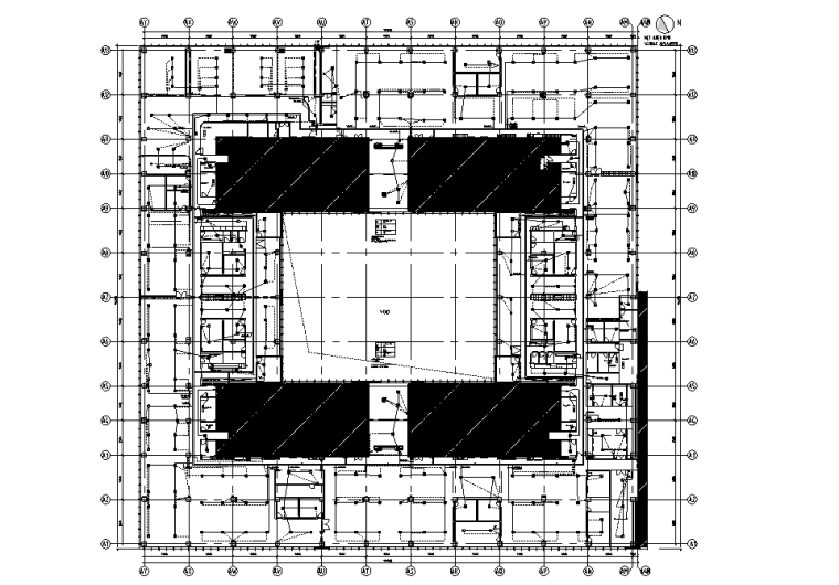 惠普北京办公室装饰装修机电竣工图-风机盘管布置图