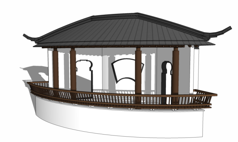 木质廊架3d模型资料下载-廊架3d模型下载