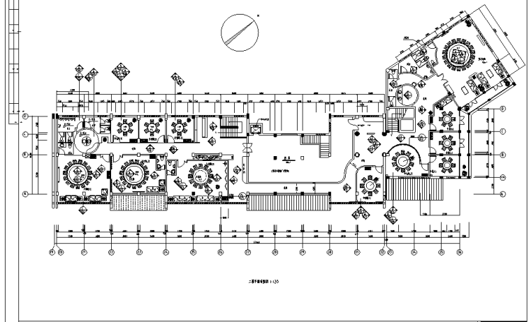 某二层中式餐厅室内装修设计CAD图纸（28张）-平面布置图