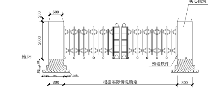 学校建筑临建施工方案（教学楼、食堂及学生公寓建设项目）-5.6.生活区大门做法