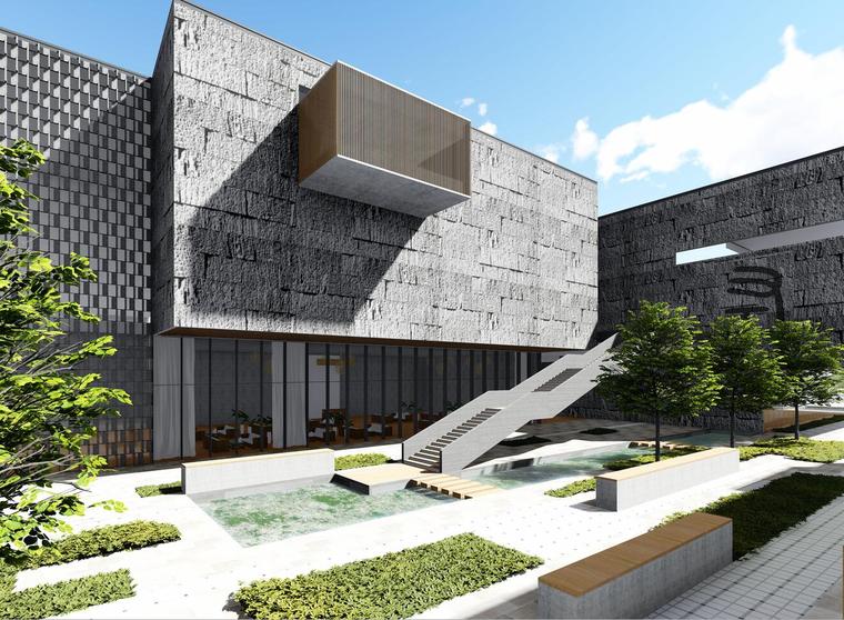 博物馆su建筑模型下载资料下载-[安徽]庐江档案馆博物馆建筑模型设计（2018年）