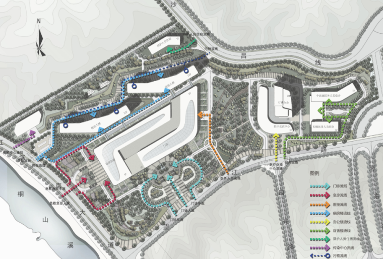 福鼎大型综合医院方案文本+CAD-交通流线分析图