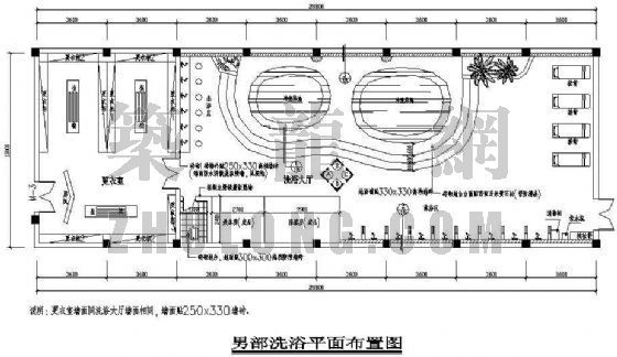 高端洗浴中心设计图纸资料下载-某桑拿洗浴的设计图纸