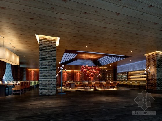 时尚餐厅特色餐厅资料下载-特色时尚风格餐厅3d模型下载