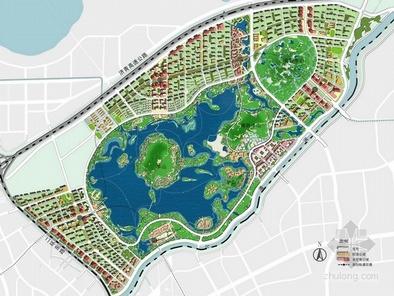 湿地公园设计方案范文资料下载-[济南]齐鲁文化生态湿地公园城市片区景观规划设计方案
