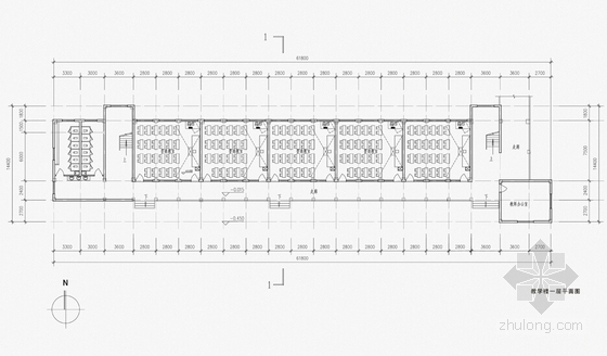 [浙江]红色砖墙山水园林小学扩建设计方案文本（含总平CAD）-红色砖墙山水园林小学扩建各层平面图