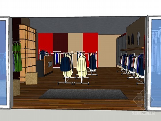 60平米现代服装店设计资料下载-服装店SketchUp模型下载