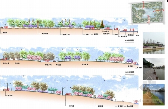 [安徽]公园景观规划设计方案（江苏某设计院）-剖面图