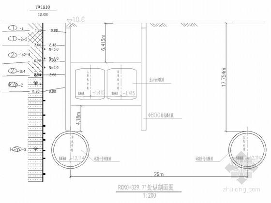 下停车场平面的设计资料下载-[江苏]地铁停车场出入场线明挖区间设计图32张