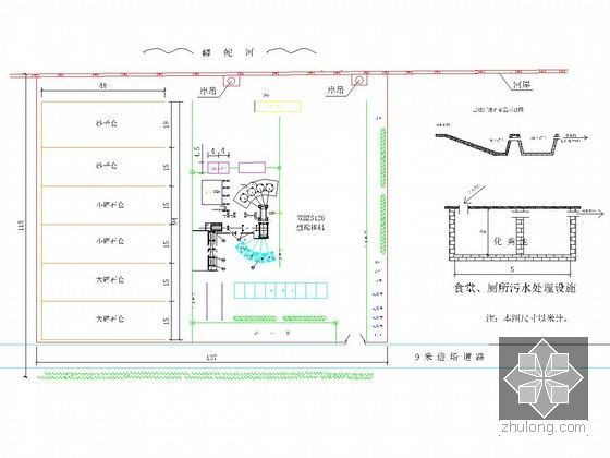 [江苏]城市高架式快速路网实施性施工组织设计127页（含互通匝道）-搅拌站平面布置图