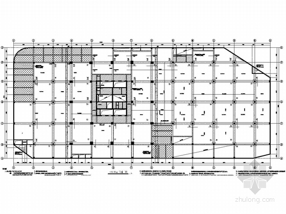 [重庆]40层框架核心筒结构单体写字楼结构施工图（152米）--14.80层 板施工图