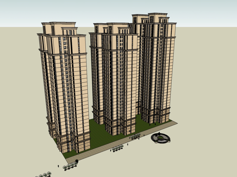 欧式住宅建筑SketchUp模型下载-7-356.jpg
