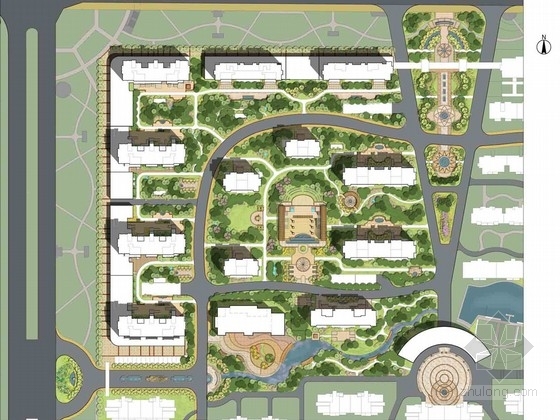 新古典庭院景观资料下载-[山东]新古典主义居住区景观设计方案