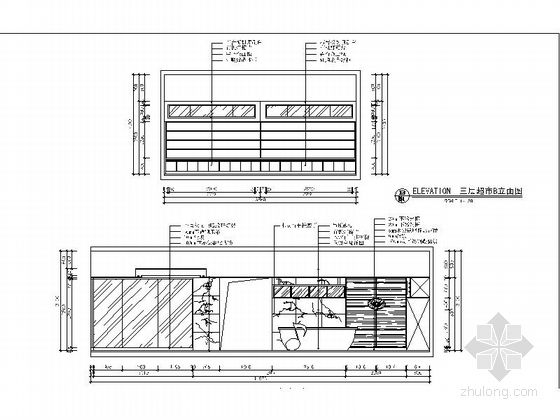 [广东]豪华娱乐量贩式KTV室内设计施工图（含效果）超市立面图