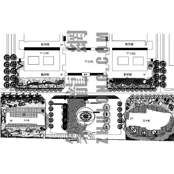瑞安第五中学拆建设计方案资料下载-一中学广场设计