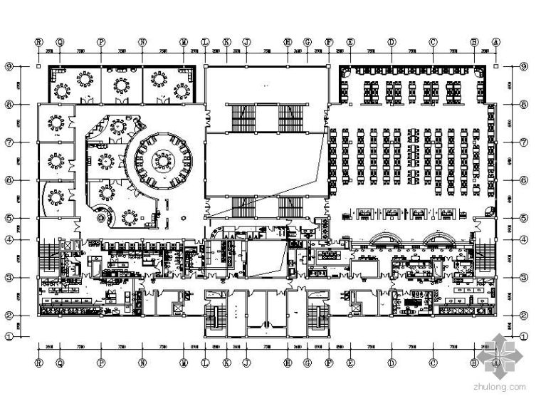 大学礼堂平面图CAD资料下载-大学餐厅平面图