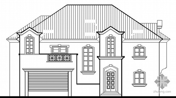 美式别墅豪宅施工图资料下载-某美式二层别墅建筑施工图