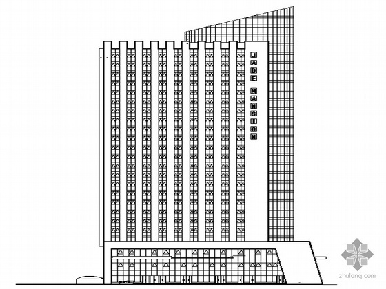 河南省绿色建筑施工图设计资料下载-[河南省鹤壁市]某二十四层综合商务大厦建筑施工图（酒店、住宿、办公）