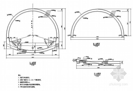 斜切式洞门CAD图资料下载-双线有砟轨道隧道斜切式洞门节点详图设计