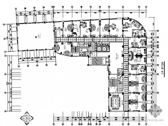 房地产公司办公空间设计资料下载-[浙江]房地产公司办公层装修图