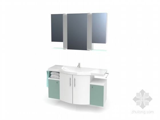 洗手台台上盆资料下载-现代洗手台3D模型