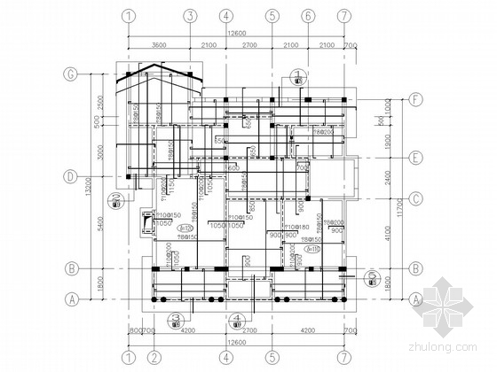 柱下条基基础梁施工图资料下载-四层私人别墅结构施工图(旋转楼梯、条基)